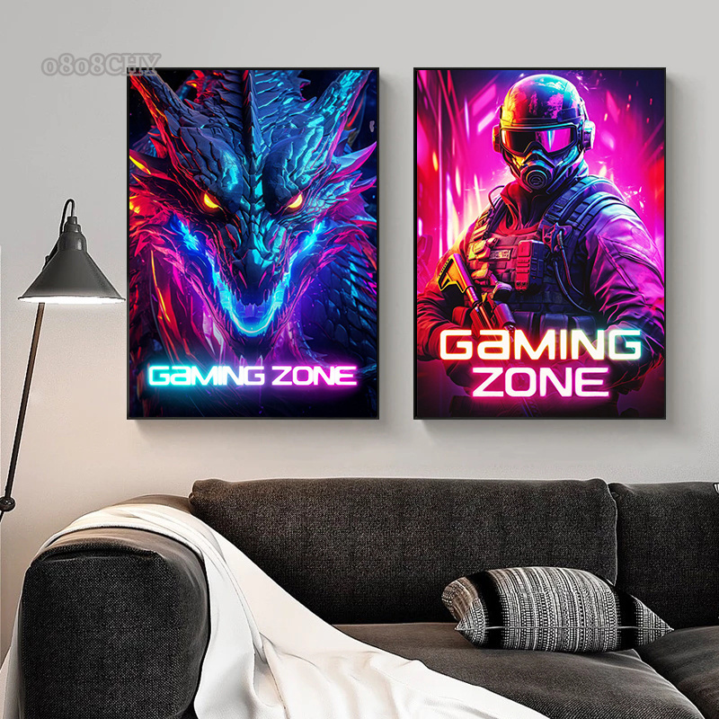 Esports Gaming Poster - 드래곤 암살자 공간 갑옷 게임 영역