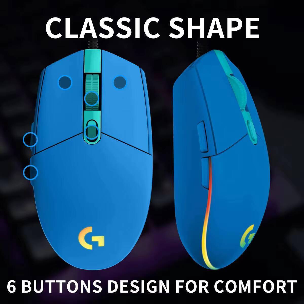로지텍 G203 유선 게이밍 마우스 인체공학적 손바닥  - Logitech Mouse G203 리뷰 및 가격