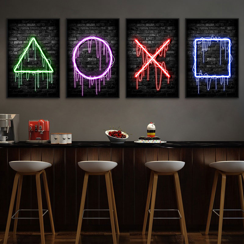 게임 네온 먹는 수면 게임 반복 캔버스 포스터 게이머  - Esports Gaming Poster 리뷰 및 가격