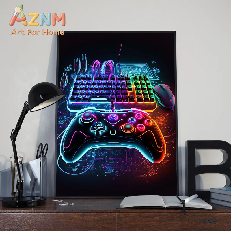 모던 네온 팝 쿨 게이밍 벽 장식 포스터, 화려한 게이 - Esports Gaming Poster 리뷰 및 가격