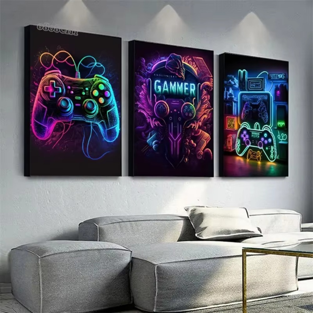네온 게임 캔버스 회화 게임 컨트롤러 게임 패드 게임  - Esports Gaming Poster 리뷰 및 가격