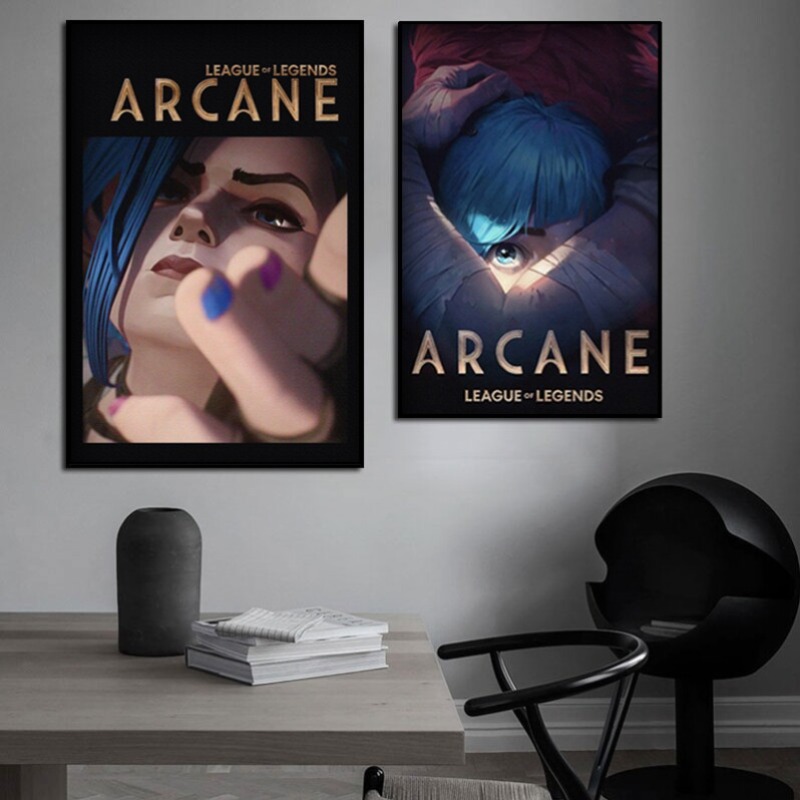 Arcane Jinx 클로즈업 포스터 프레임 없는 캔버 - Esports Gaming Poster 리뷰 및 가격