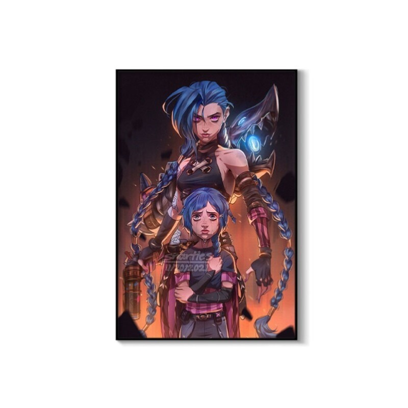 Arcane Jinx 클로즈업 포스터 프레임 없는 캔버 - Esports Gaming Poster 리뷰 및 가격