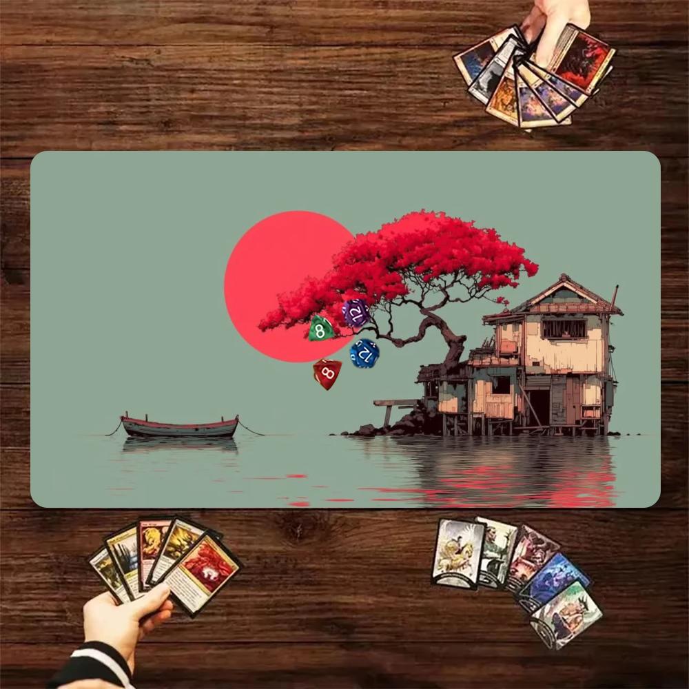우키요에 풍경 TCG 플레이매트 레드 메이플 나무 물가 - Esports Gaming Houses 리뷰 및 가격